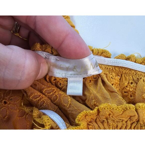 Riley & James XL (juniors) Y2K Mid drift middi summer yellow eyelet sunflower - Picture 4 of 9